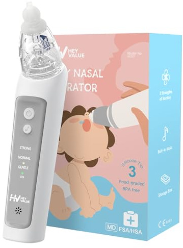 HEYVALUE Electric Nasal Aspirator for Baby, 3 Adjustable Suction Levels