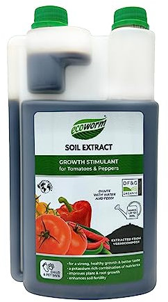 Soil Extract for Tomatoes & Peppers - Concentrated Organic Tomato Feed - Extracted from Vermicompost - High in Potash (makes up to 200L fertiliser)