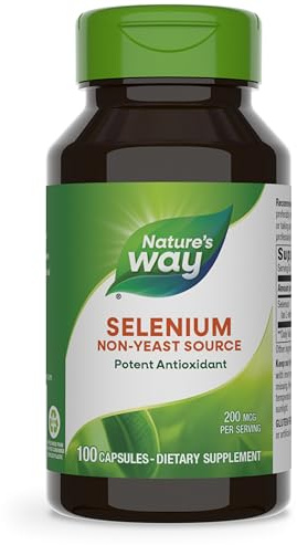 Nature's Way Selenium, Non-Yeast Source, Potent Antioxidant, 100 Capsules (Packaging May Vary)