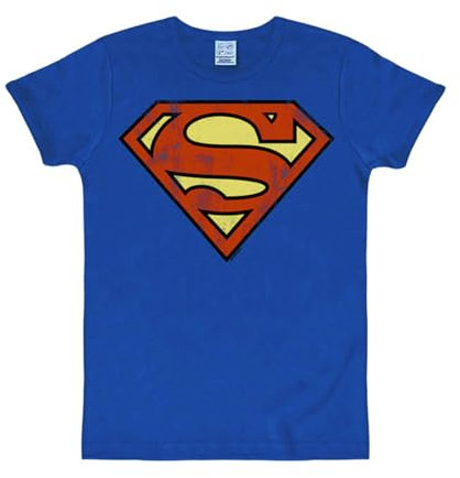 Logoshirt® Superman Slim Fit T-Shirt – Logo Motiv | Damen & Herren | Lizenziertes Original, Kurzarm