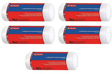 Herlitz Film à bulles enroulé, agglos, 5 m x 40 cm, Luftpolsterfolie, 5 Rollen, 1
