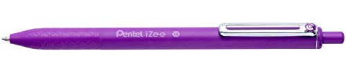 Pentel BX470-V Kugelschreiber iZee, Druckmechanik, Metallclip, 0, 5 mm Strichstärke, 12 Stück, Violett