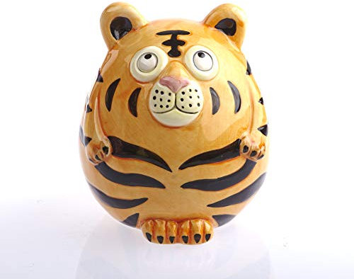 by-Bers Uhu Spardose, Handarbeit aus Keramik (Tiger)
