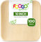 FOOGO Green 100pcs Disposable Palm Leaf Plates, 10(25cm) Large Square, Eco Friendly Biodegradable Compostable Like Wooden, Bamboo, Paper Plates for Hot Food, Picnic Wedding Parties