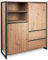 Newfurn Highboard Anthrazit Wildeiche Kommode Vintage Industrial - 120x140x40 cm (BxHxT) - Schrank Sideboard Anrichte - Wohnzimmer Schlafzimmer Flur Esszimmer