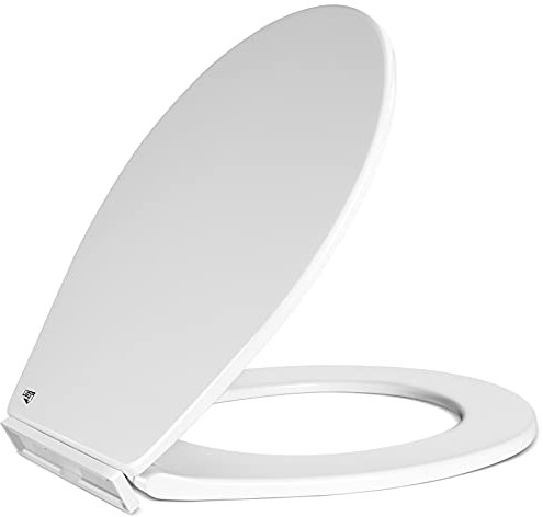 Abattant WC Uten, Abattant WC Antibactérien, Facile à Installer et à Nettoyer, Abattant WC Universel, Blanc, Sans Abaissement Automatique