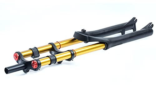 MTB Forcella Ammortizzata 26 27,5 29 Pollici DH, Controllo Spalle 1-1/8 Oil Air Ammortizzatore per Bici Steerer Fork Corsa 130 Mm Sospensioni Regolazione Smorzamento