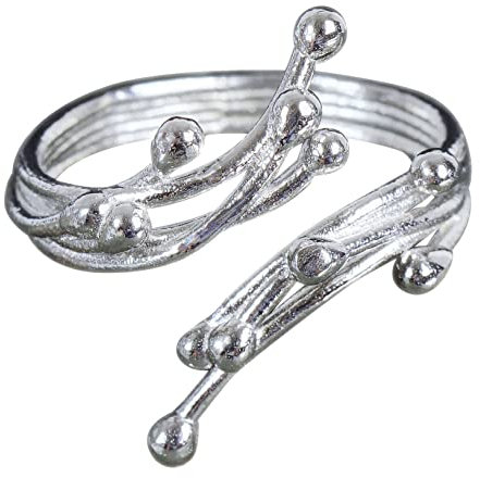 NicoWerk Damen Silberring Verspielt aus 925 Sterling Silber Glänzend Sandmatt Aufsehenerregend Verstellbar Offen SRI781