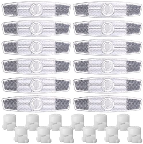 Mudder 12 Pieces White Wheel Reflectors Bike Spoke Reflector Safety Warning Reflector Road Tire Reflectors Bicycle Accessories for Mountain Bike Decoration Night Riding