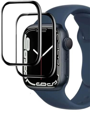 UNO' - 2PACK, 41MM Protecteur d'écran pour Apple Watch S7. Le protecteur d'écran en verre trempé de 41 mm compatible avec Apple Watch S7 et Apple Watch S7 de 41 mm, HD, sans bulle. (41MM)
