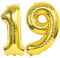 D2D | Party Balloon Zahl 19 XXL in Gold - Größe: 100 cm - Folienballons - Zahlenballons - Geburtstagdeko - Helium Ballons