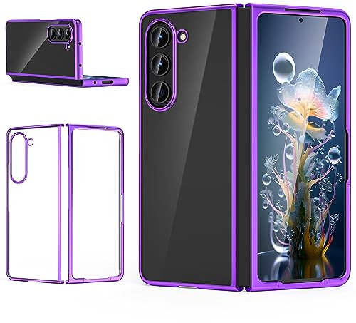 MATEPROX Cover Compatibile con Samsung Galaxy Z Fold 5 Transparente Custodia, Ultra Sottile Protezione Cover per Galaxy Z Fold 5 5G 2023-Viola