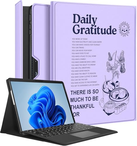 Wazzasoft for Microsoft Surface Pro 9 Case 13 Inch 2022 for Women Cute Girls Folio Cover Girly Purple Design Protection Compatible with Type Cover Keyboard for Windows Surface Pro 9 Case 13 Tablet