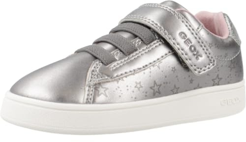 Geox B ECLYPER Girl A, Scarpe da Ginnastica Bambina, Argento, 25 EU