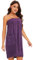 vislivin Bademantel Damen Frottee Saunakilt Saunatuch Frauen Sauna Kilt mit Druckknöpfen und Gummizug Purple S/M
