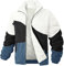 RITOSTA Giubbotto Uomo Invernale Autunno Casual Giacca in Pile da Lavoro Termica Jacket Cappotto Felpa Senza Cappuccio Giaccone Blocco Colore per Sport e Tempo Libero con Zip (Nero Blu Bianco,XXL)