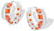 Mesovor Silber Doppel Creolen Ohrringe für Damen, Dicke Versilberte Farbige Zirkonia Creolen Ohrringe, Silver Earrings Schmuck Geschenke (Silber-orange)