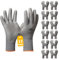 Gebol Micro Flex, Arbeitshandschuhe für nötiges Feingefühl, Schutzhandschuhe für Damen und Herren, Größe M (Gr 8), Grau, 12 Paar Multipack