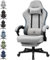 GTPLAYER Silla Gaming Tela Ergonómica Transpirable Silla Gamer Reclinable con Reposapiés, Cojín Lumbar y Reposacabeza Sillas Gaming Regulable en Altura para Juegos de Estudio y Trabajo Gris