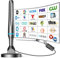Antenne TV Intérieure Puissante TNT HD, 2025 le plus récent Antenne TV Intérieur avec Amplificateur de Signal à Gain Élevé, Réception Longue Portée à 360° avec Base Magnétique Solide pour,Antennes TNT
