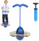 Yunlaishaocer Ballon Sauteur avec Poignée, Baton Sauteur Adulte Enfant, Capacité de Charge de 100 kg, Jeux Exterieur Enfant, Pogo Stick pour l'entraînement de l'équilibre, Ballon Fitness (Bleu)
