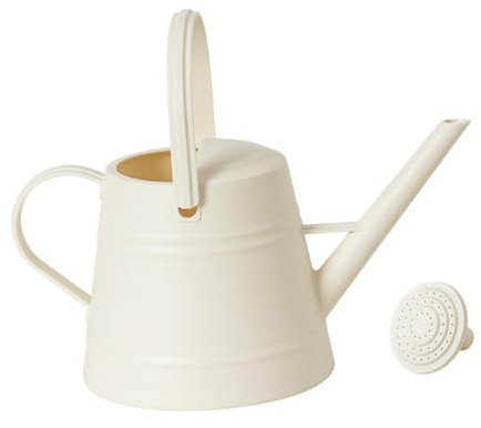 predolo 3.8 L Gießkanne, dekorative Gartengeräte, Langer Mund, gebogener Griff, mattiert, große Kapazität, tragbares Gefäß für Rasen, Innenterrasse, Büro, Beige