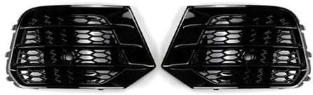 Kompatibel for Audi Q3 2016 2017 2018, Auto-Nebelscheinwerfer-Kühlergrill, glänzend schwarz, Lampenabdeckungsrahmen, Verkleidungsschutz, Außenabdeckung, Autozubehör