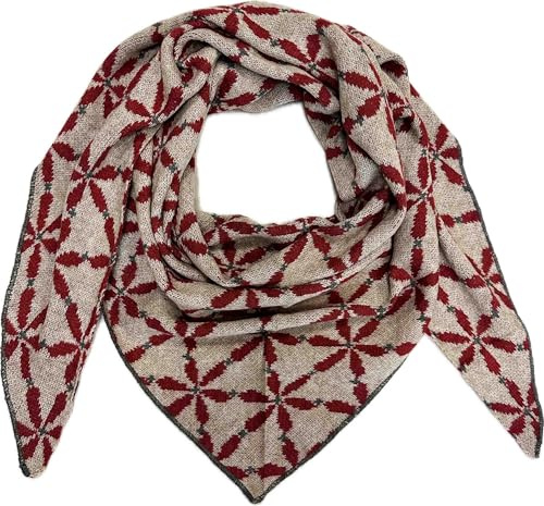 J26 XL Dreiecksschal Blume Winter Unisex Dreieck Strickschal Schal Wolle Stola Tuch Stickschal