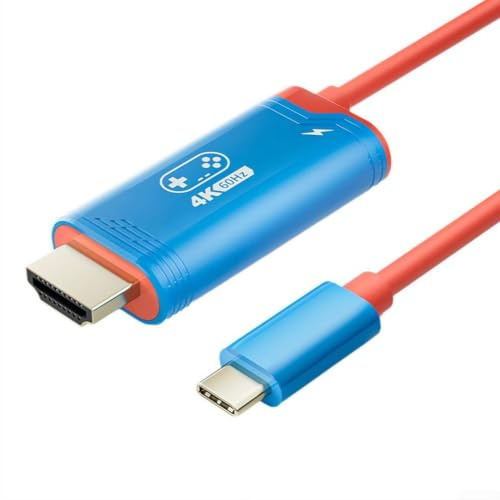 Cables de fundición de pantalla para Nintendo Switch 2, cable de proyección con HD para consola Switch, para cable de espejo de pantalla Rog (4K60HZ azul)