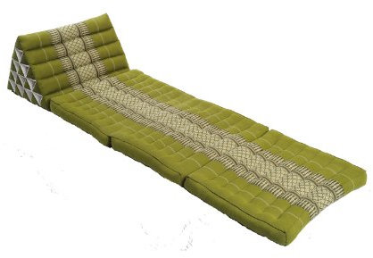 Handelsturm Thaikissen mit riesigem Dreieck, Thaimatte mit Füllung aus Kapok, Tagesbett mit Dreieckskissen, Sitzsack Kissen grün