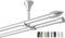 Rollmayer metall Gardinenstange Ø 16mm Rohr, Silber für Ösenvorhang Gardinen Vorhang (Allegro 160cm lang, Silber, Deckenbefestigung 2-läufig) Ohne Ringe!