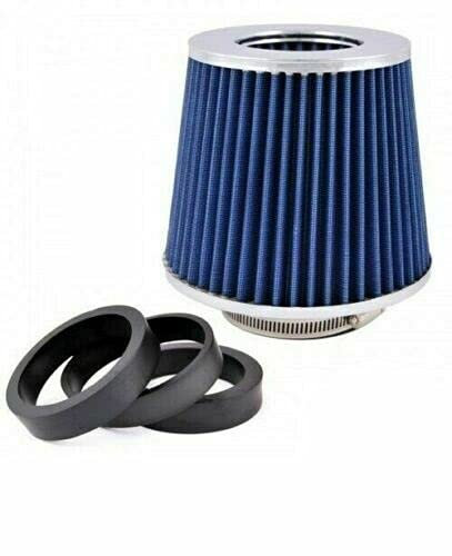 Filtre A Air Cornet Kit D'Admission Direct Dynamique Sport Bleu Montage Universel 3 Bagues de Montage 65/70/75mm Pour Plusieurs Modeles