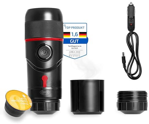 HEYNER® Espressomaschine Reisekaffeemaschine 12V 60 ml kompatibel mit Nespresso Kapseln KFZ Anschluss