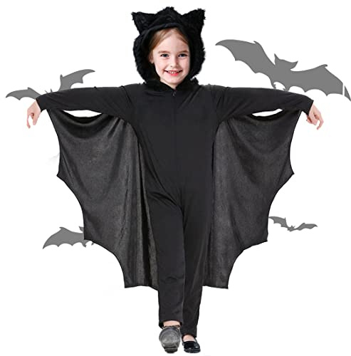 Capaneus Déguisement Ailes de Chauve-souris Enfant Costume chauve souris avec Cape et Gants halloween Déguisement Chauve-souris Vampire pour fille garçon