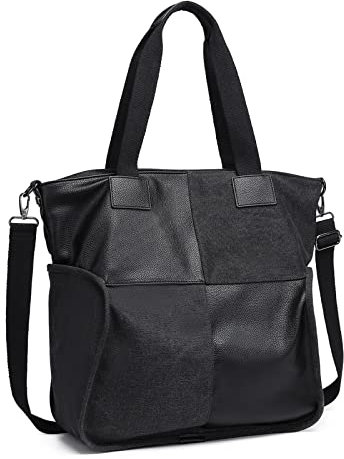 KONO Große Handtaschen für Damen Canvas Casual Hobo Umhängetasche Schultertaschen Top Griff Tote Plaid Messenger Bag für Wochenende Übernachtung Urlaub Reisen Arbeit Schule
