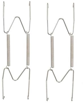 KAIAIWLUO Wall Plate Hangers,2 PCS Invisible Plate Hangers Stainless Steel W-Shaped Spring Hook Holder Decorative Plates Hooks for Plates Art Silver 8 inch