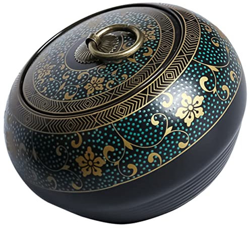 Boîte à Thé Céramique avec Couvercle Hermétique Rangement Pratique pour Thé Céréales et Aliments Secs Décoration de Table