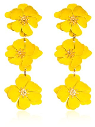 KBRPEY Lange Quasten Ohrringe für Damen Lange Böhmische Blumenohrringe Blume Tropfen Ohrringe Hypoallergene Ohrringe Modeschmuck Geschenk für Frauen Mädchen Geburtstag Jahrestag