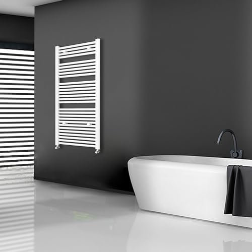 Straight 1200x450mm Heated Towel Rail Radiator White Ladder Warmer Radiator