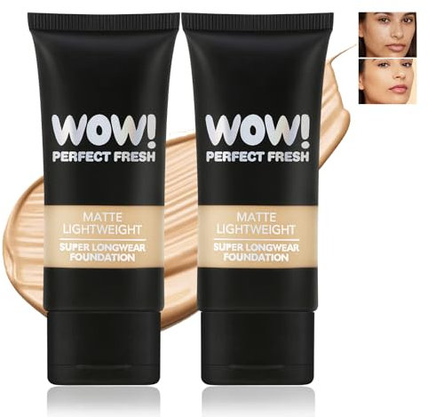 Apooliy 2pcs Matte Flüssigfoundation, volle Deckkraft, makelloses Makeup, minimiert Poren, leicht, 24 Stunden lang haltbar, wasserfest, ölkontrollierend, schweißbeständig