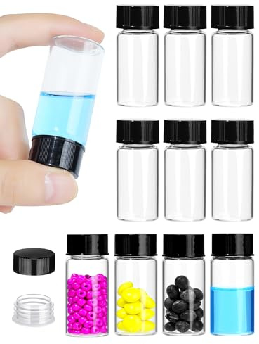 COTOM 10ml Fläschchen Transparente Probenahme Glasflaschen mit Schraubverschluss Lecksichere Probe Glasflasche（10pcs）