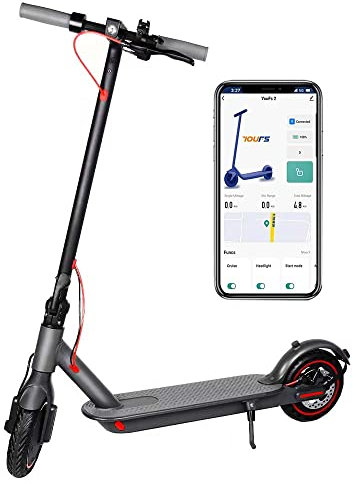 Electric Scooters Adult 8.5 Solid Tires 30km Long Range,3 Speed Mode Fast Adult Electric Scooters with APP,ElectricScooter for Teens 120kg Load Folding Escooter Double Braking Scooters for Men Women