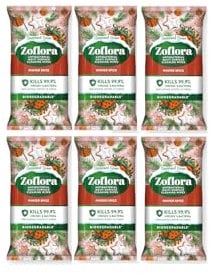Zoflora Winter Spice 648 Large Antibacterial Cleaning Wipes, 6 x 108 Multi-Surface Disinfectant Wipes, Removes Odours & Kills 99.9% of Bacteria & Viruses