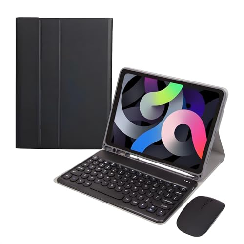 JZ Combo Magnetic Touch Keyboard Case für iPad Air 5th/4th Generation Case mit Tastaturbedeckung & Maus(Stift Nicht enthalten) ﻿ for iPad Air 5th/4th Gen (2022/2020) - Black