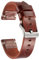Berfine Rindsleder Uhrenarmband, Retro Handgemacht Vintage Quick Release Dick Leder Uhrenband mit Schnalle aus Edelstahl, Ersatzarmband für Smartwatch Damen Herren 22mm Braun