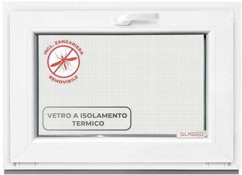 Fenêtre basculante 55 x 45 cm triple vitrage – Toutes les tailles Fenêtre en plastique avec profil de 76 mm – Fenêtre de cave L x H : 550 x 450 mm Parfait pour fenêtre d'abri de jardin, fenêtre de