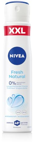 NIVEA Fresh Natural Deo Spray XXL, Deospray ohne Aluminium (ACH), antibakterielles Deodorant mit 48h Schutz und einzigartiger INFINIFRESH Formel (250 ml)