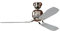HUNTER FAN Ceiling Fan Industrie II 132 cm Indoor, and Wall Control, Brushed Chrome, 3 Reversible Blades Teak and Grey Ideal for Summer or Winter, Model 24542