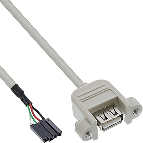 InLine 33440F USB 2.0 Anschlusskabel, Einbaubuchse A auf Pfostenanschluss, 0,6m