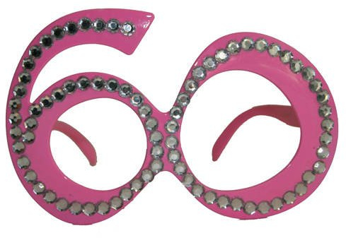 PARTY DISCOUNT Brille 60 pink mit Brillies